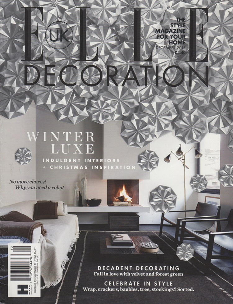 UK Elle Decoration, COVER, December, 2015